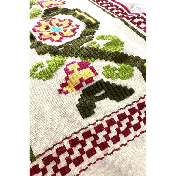 Aztec Table Runner Native American Ethnic Southwestern 68”x 15” Vintage Fringe - Picture 6 of 10